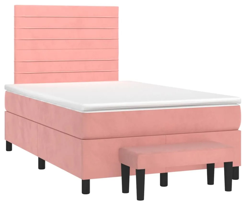 ΚΡΕΒΑΤΙ BOXSPRING ΜΕ ΣΤΡΩΜΑ ΡΟΖ 120X200 ΕΚ. ΒΕΛΟΥΔΙΝΟ 3137898