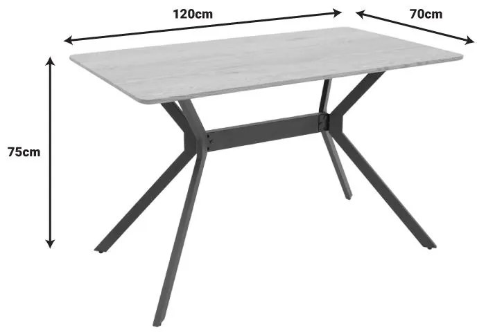 Τραπέζι Nerelis φυσικό mdf και πόδι μαύρο μέταλλο 120x70x75εκ 120x70x75 εκ.
