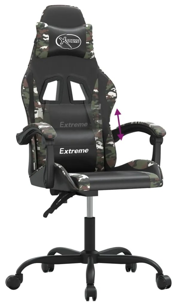 vidaXL Καρέκλα Gaming Μαύρο/Παραλλαγή από Συνθετικό Δέρμα