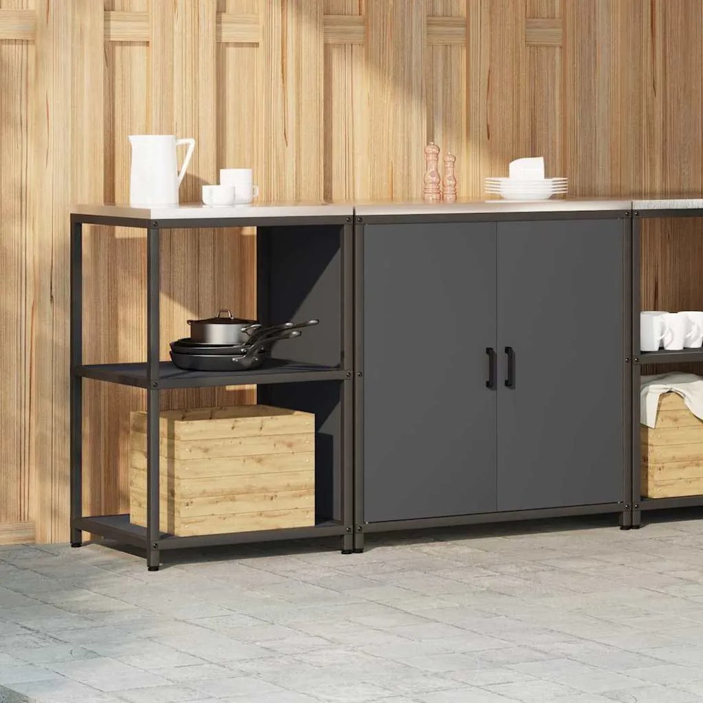 vidaXL Σετ Αποθήκευσης Κουζίνας 2 pcs Ανθρακί 150 x 50 x 92 εκ.