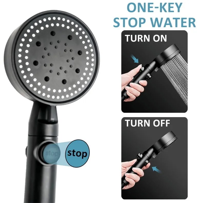 Jieyi Σετ Τηλέφωνο Κεφαλή Ντους Μπάνιου 1.5m - Shower Head