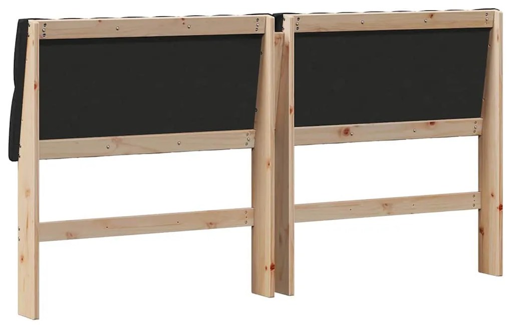 vidaXL Ταπετσαρισμένο κεφαλάρι Μαύρο 180 cm Στερεά ξυλεία πεύκου