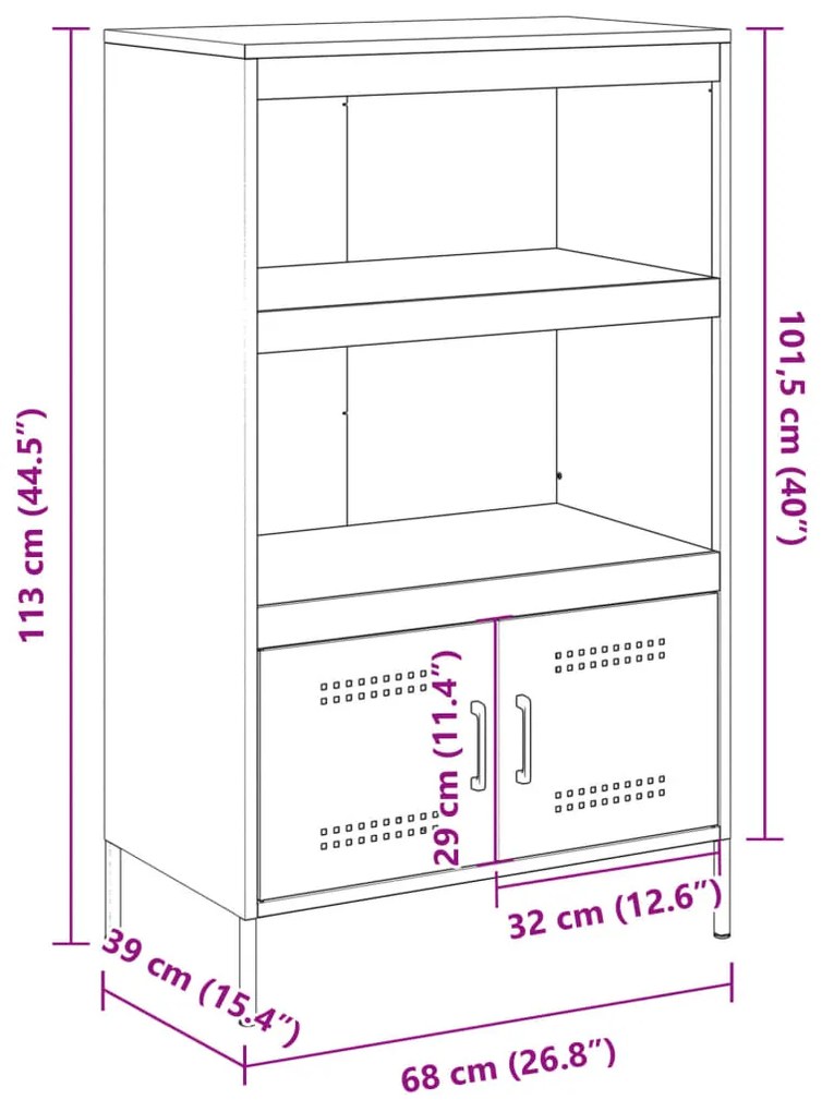 Ραφιέρα Λευκή 68x39x113 εκ. από Ατσάλι - Λευκό