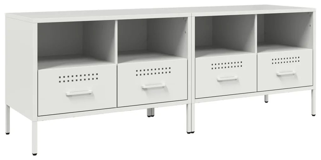 Έπιπλα Τηλεόρασης 2 τεμ. Λευκό 68x39x50,5 εκ. από Χάλυβα 843053