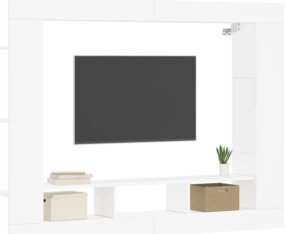 vidaXL Έπιπλο Τηλεόρασης Λευκό 152x22x113 εκ. από Επεξεργασμένο Ξύλο