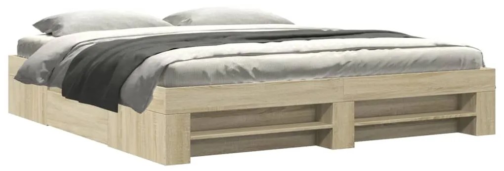 vidaXL Πλαίσιο Κρεβατιού Χωρ. Στρώμα Sonoma Δρυς 200x200 εκ. Επ. Ξύλο