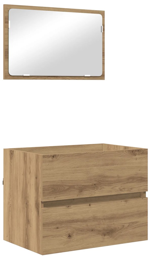 vidaXL Σετ Επίπλων Μπάνιου 3 pcs Μαύρη δρυς 60 x 38.5 x 45 cm