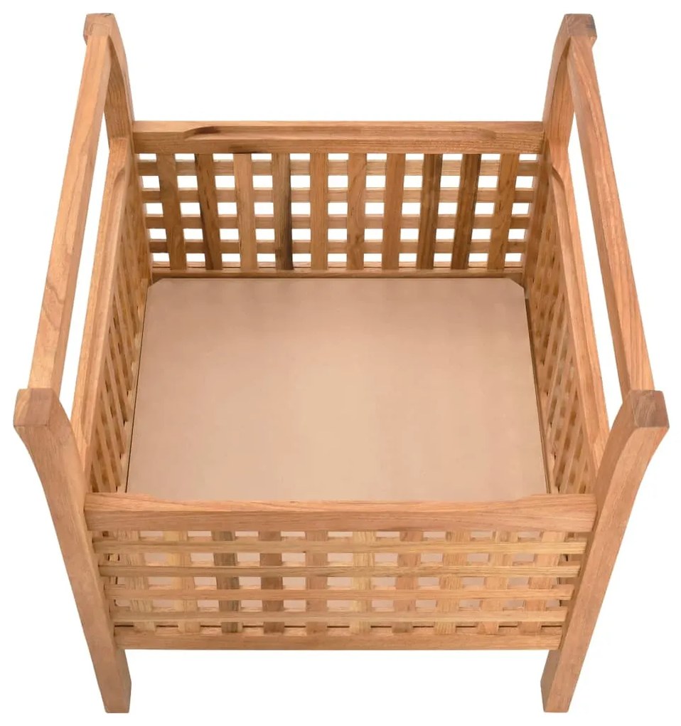 vidaXL Πάγκος με Αποθηκευτικό Χώρο 49 x 48 x 49 εκ Μασίφ Ξύλο Καρυδιάς
