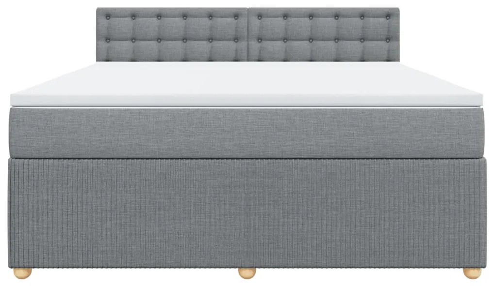 ΚΡΕΒΑΤΙ BOXSPRING ΜΕ ΣΤΡΩΜΑ ΑΝΟΙΧΤΟ ΓΚΡΙ 180X200 ΕΚ. ΥΦΑΣΜΑΤΙΝΟ 3289849