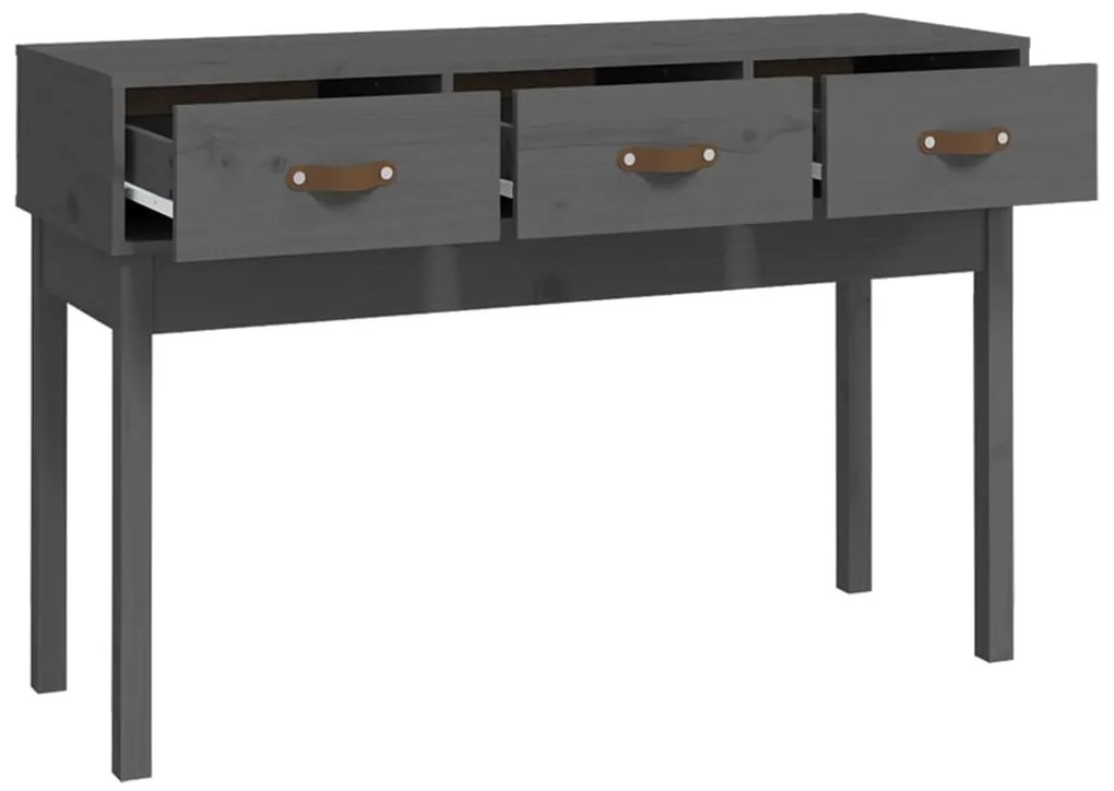 vidaXL Τραπέζι Κονσόλα Γκρί 114x40x75 εκ. από Μασίφ Ξύλο Πεύκου