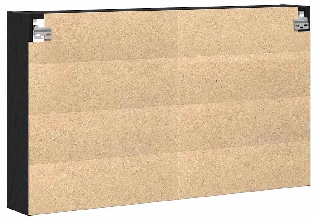 vidaXL Βιτρίνα με ράφι Μαύρη Οξυά 100 x 15 x 58 cm Επεξεργασμένο ξύλο