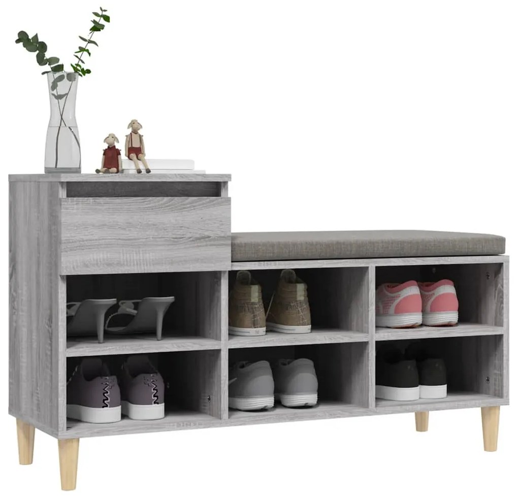 vidaXL Παπουτσοθήκη Γκρι Sonoma 102x36x60 εκ. από Επεξεργασμένο Ξύλο