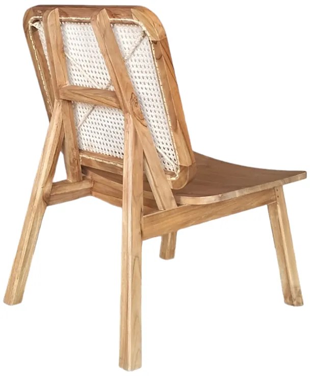 Καρέκλα Viborg pakoworld φυσικό teak ξύλο-φυσικό rattan 60x75x87εκ - 335-000003