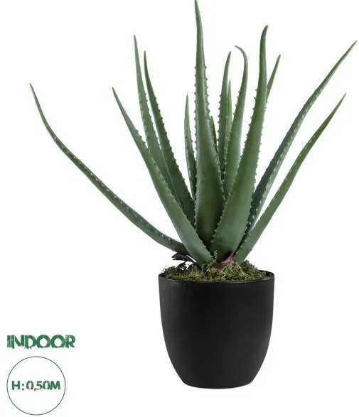 Artificial Garden ALOE 20065 Τεχνητό Διακοσμητικό Φυτό Αλόη Υ50cm  Globostar-20065-Πράσινο 20065