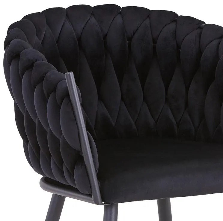 Καρέκλα Vivian μαύρο βελούδο-πόδι μαύρο μέταλλο 61x55x80εκ 2αδα 61x55x80 εκ.