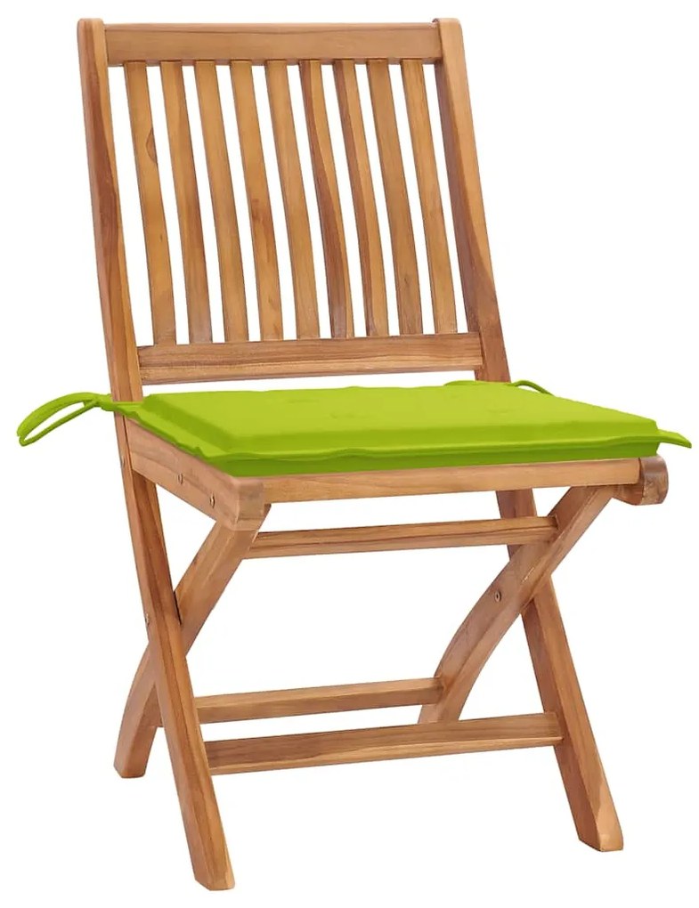 vidaXL Καρέκλες Κήπου Πτυσσόμενες 6 τεμ. Μασίφ Ξύλο Teak με Μαξιλάρια