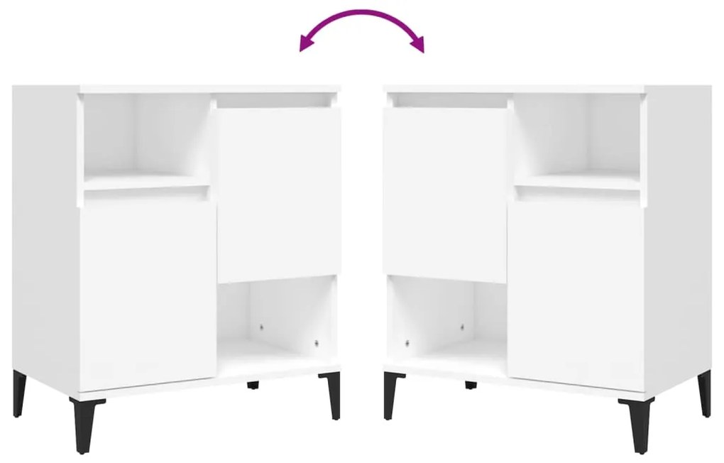 vidaXL Ντουλάπια 2 τεμ. Λευκά 60 x 35 x 70 εκ. από Επεξεργασμένο Ξύλο