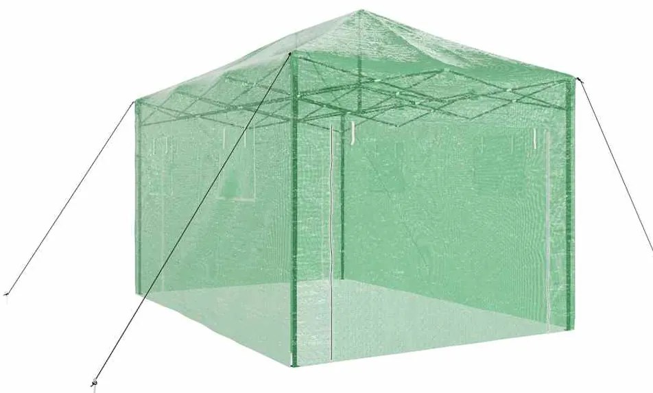 vidaXL Θερμοκήπιο με στέγη Πράσινο 290 x 430 x 315 εκ Ατσάλι