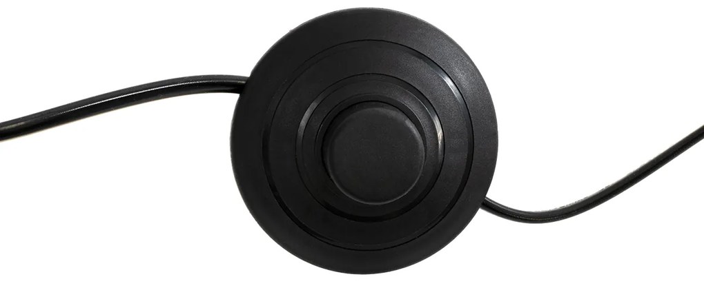 GloboStar® NERINA 02016 Boho Επιδαπέδιο Φωτιστικό Μονόφωτο 1 x E27 AC220-240V IP20 - Φ40 x Υ160cm - Μαύρο Μεταλλικό με Μπεζ Ρατάν Καπέλο Πλέγμα - 5 Χρόνια Εγγύηση
