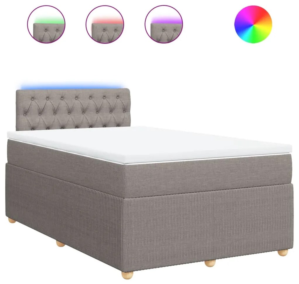 ΚΡΕΒΑΤΙ BOXSPRING ΜΕ ΣΤΡΩΜΑ TAUPE 120X200 ΕΚ. ΥΦΑΣΜΑΤΙΝΟ 3289734