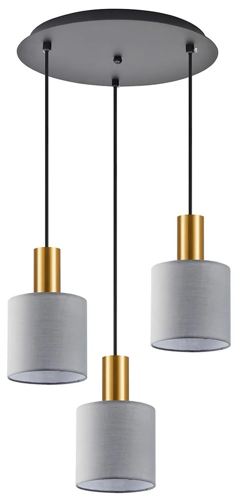 Φωτιστικό Οροφής Τρίφωτο Homelighting 77-8607 Gold/Grey