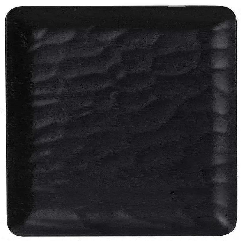 Πιάτο Τετράγωνο Ρηχό Wavy Matte Mlb347K72-6 18x18cm Black Espiel Μελαμίνη