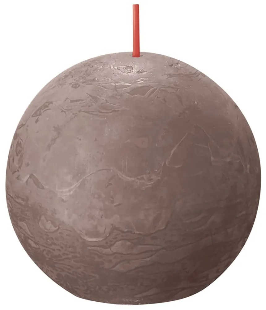 Bolsius Κεριά Σφαίρα Ρουστίκ Shine 6 τεμ. Ρουστίκ Taupe 76x71 χιλ.