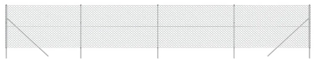 vidaXL Συρματόπλεγμα Περίφραξης Ασημί 1,6 x 10 μ. με Στύλους