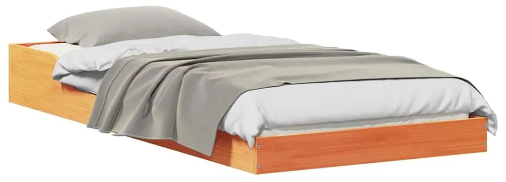 vidaXL Σκελετός Κρεβατιού Κερωτό καφέ 80 x 200 cm Στερεά ξυλεία πεύκου