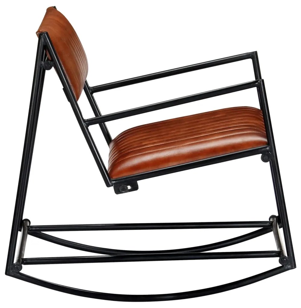 vidaXL 282903  Rocking Chair Brown Real Leather