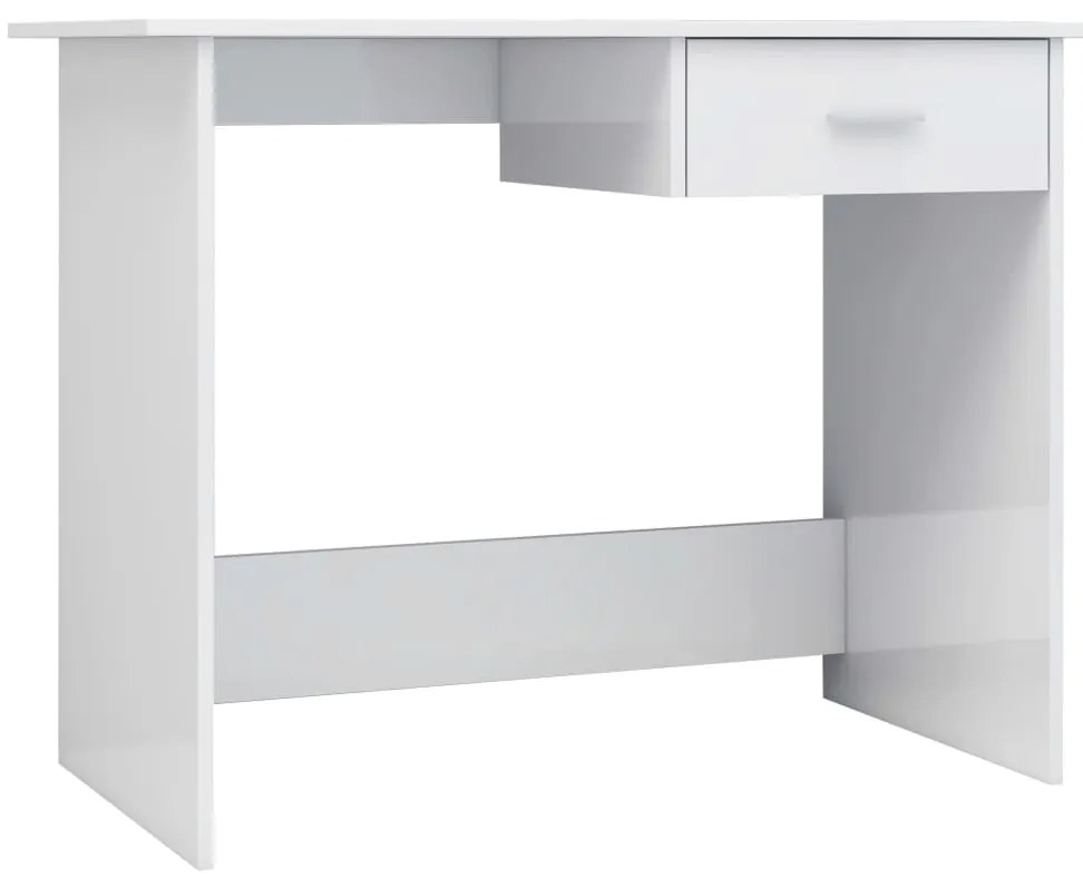 vidaXL Γραφείο Γυαλιστερό Λευκό 100 x 50 x 76 εκ. από Επεξ. Ξύλο