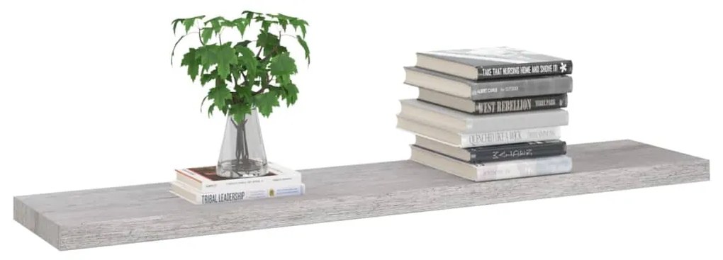 vidaXL Ράφια Τοίχου 4 τεμ. Γκρι Σκυροδέματος 120x23,5x3,8 εκ. MDF