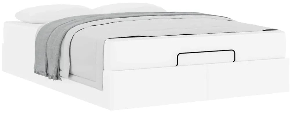 vidaXL Σκελετός κρεβατιού με στρώμα με στρώμα 2 pcs Λευκό PVC