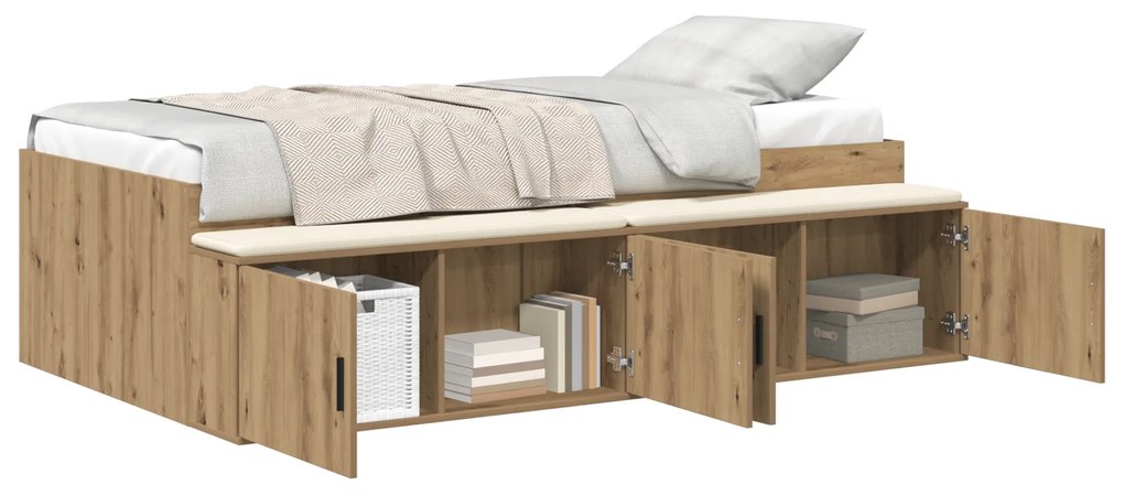 vidaXL Κρεβάτι με Αποθήκευση Artisan Oak 90x190 εκ.