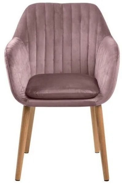 Σετ τραπεζαρίας Oakland 724 Dusty pink + Ανοιχτό χρώμα ξύλου, 76x80x150cm, Αριθμός θέσεων: 6, Γωνιακό, Στυλ: Σκανδιναβικό, Ξύλο: Δρυς | Epipla1.gr
