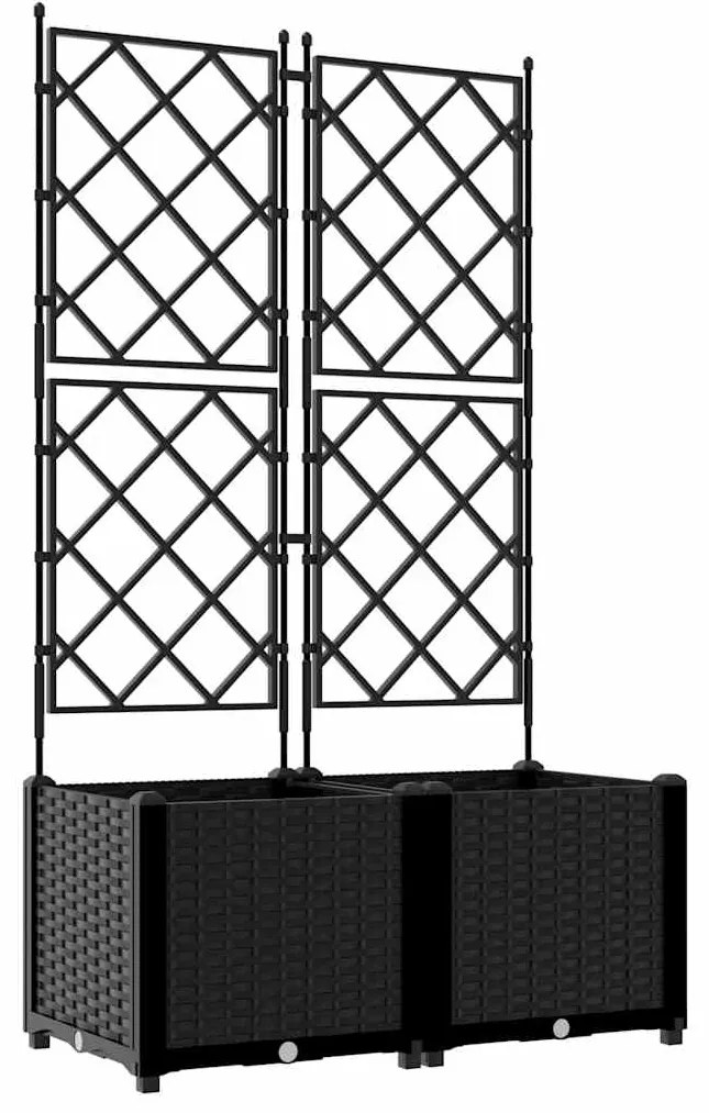 vidaXL Κηποτινάκι με Τρέλα 2 pcs Μαύρο 80 x 40 x 143 εκ. PP