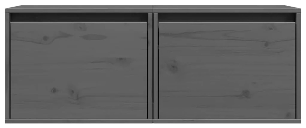 vidaXL Ντουλάπια Τοίχου 2 τεμ. Γκρι 45x30x35 εκ από Μασίφ Ξύλο Πεύκου