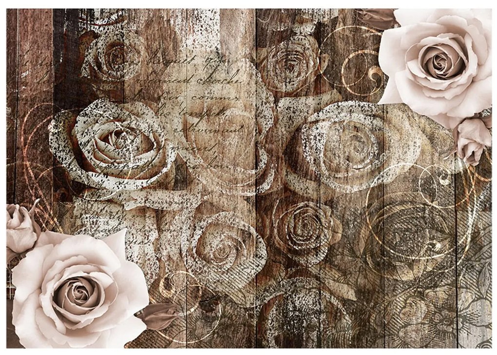 Φωτοταπετσαρία - Old Wood &amp; Roses 150x105