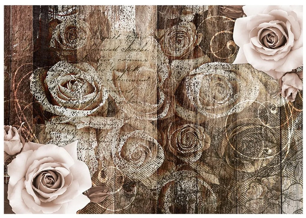 Φωτοταπετσαρία - Old Wood &amp; Roses 250x175