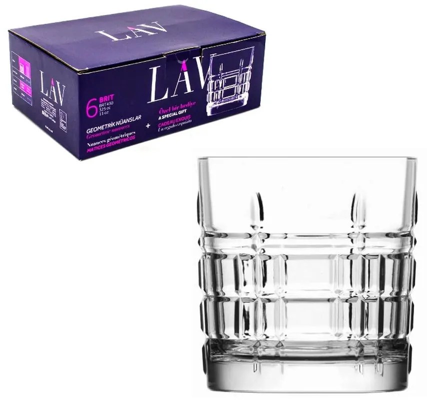 Σετ 6τεμ. Ποτήρι Ουίσκι 325ml BRIT - LAV