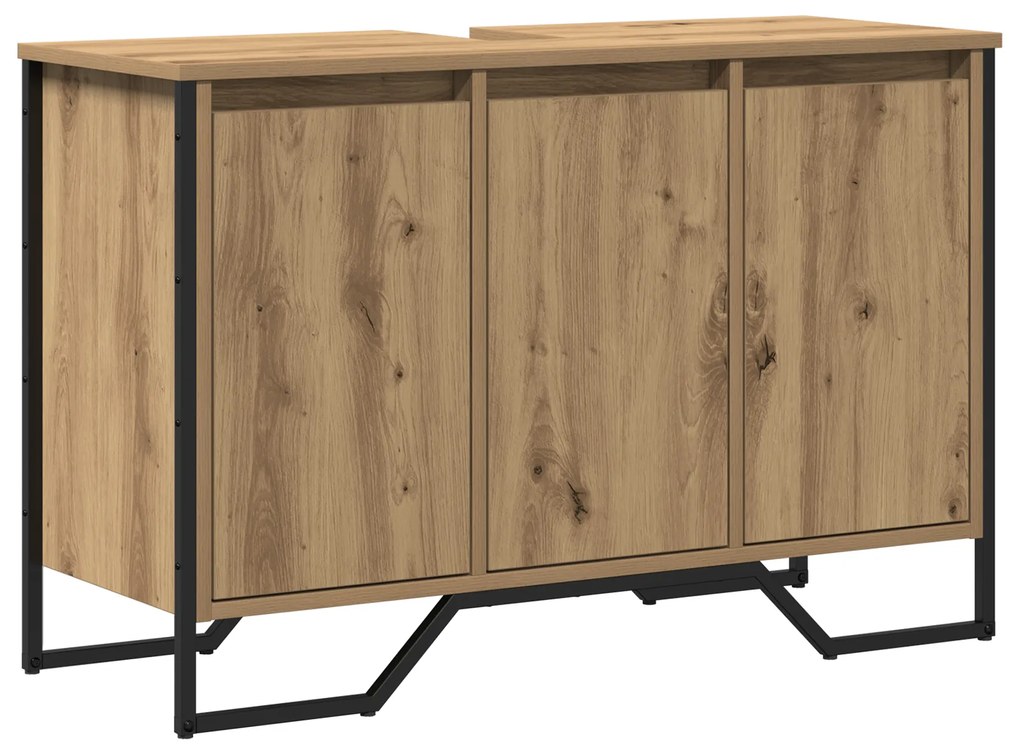 vidaXL ντουλάπι νιπτήρα μασίφ δρυός 91x35x60 εκ επεξεργασμένο ξύλο