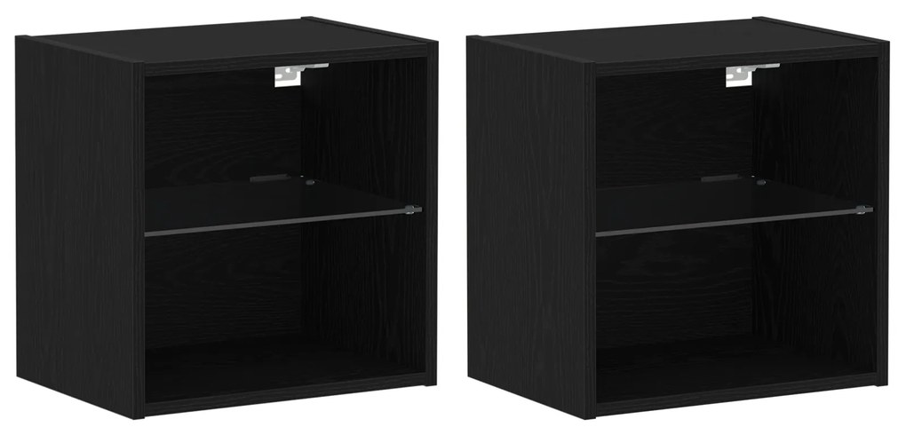 vidaXL Κρεμαστά ράφια 2 τμχ Μαύρη βελανιδιά 40x28,5x40 εκ. Ξύλο Επεξεργασμένης