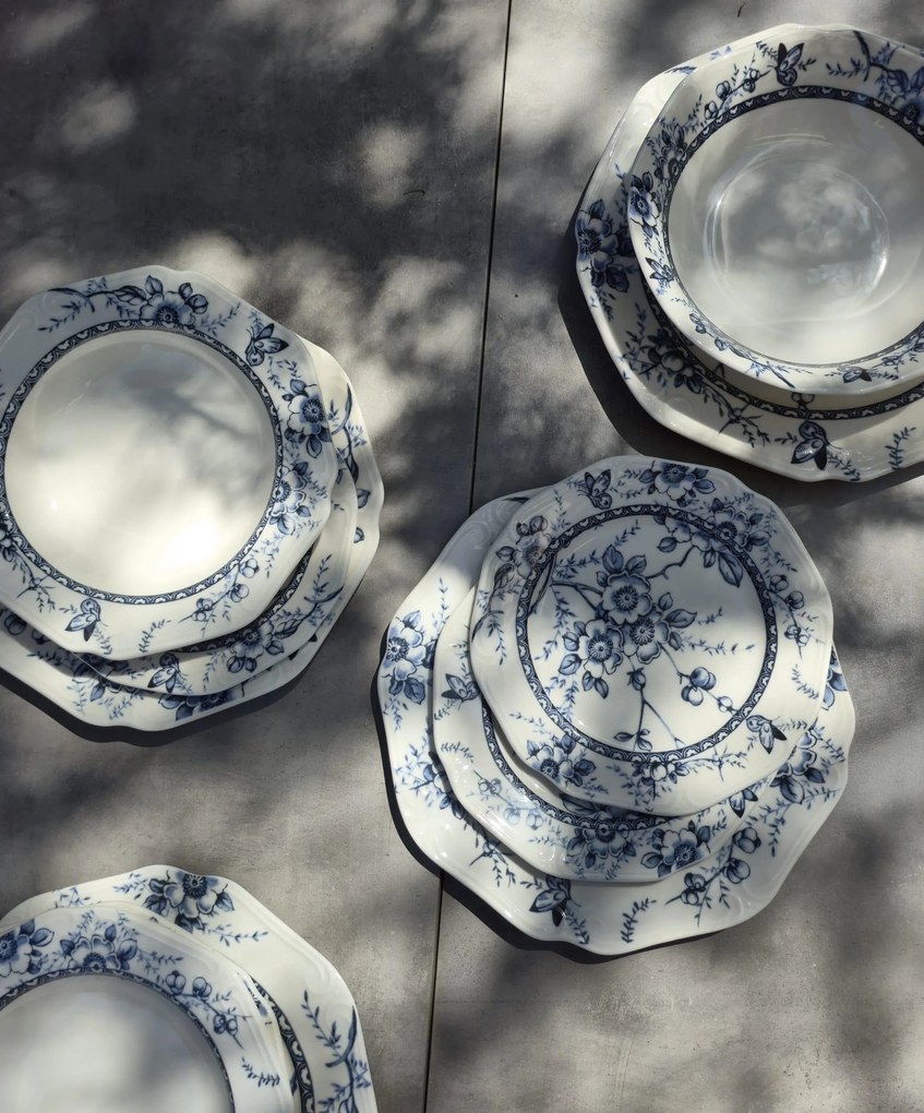 Σερβίτσιο Πιάτων Πορσελάνης Tiffany Blue – Σετ 40τμχ - Oriana Ferelli