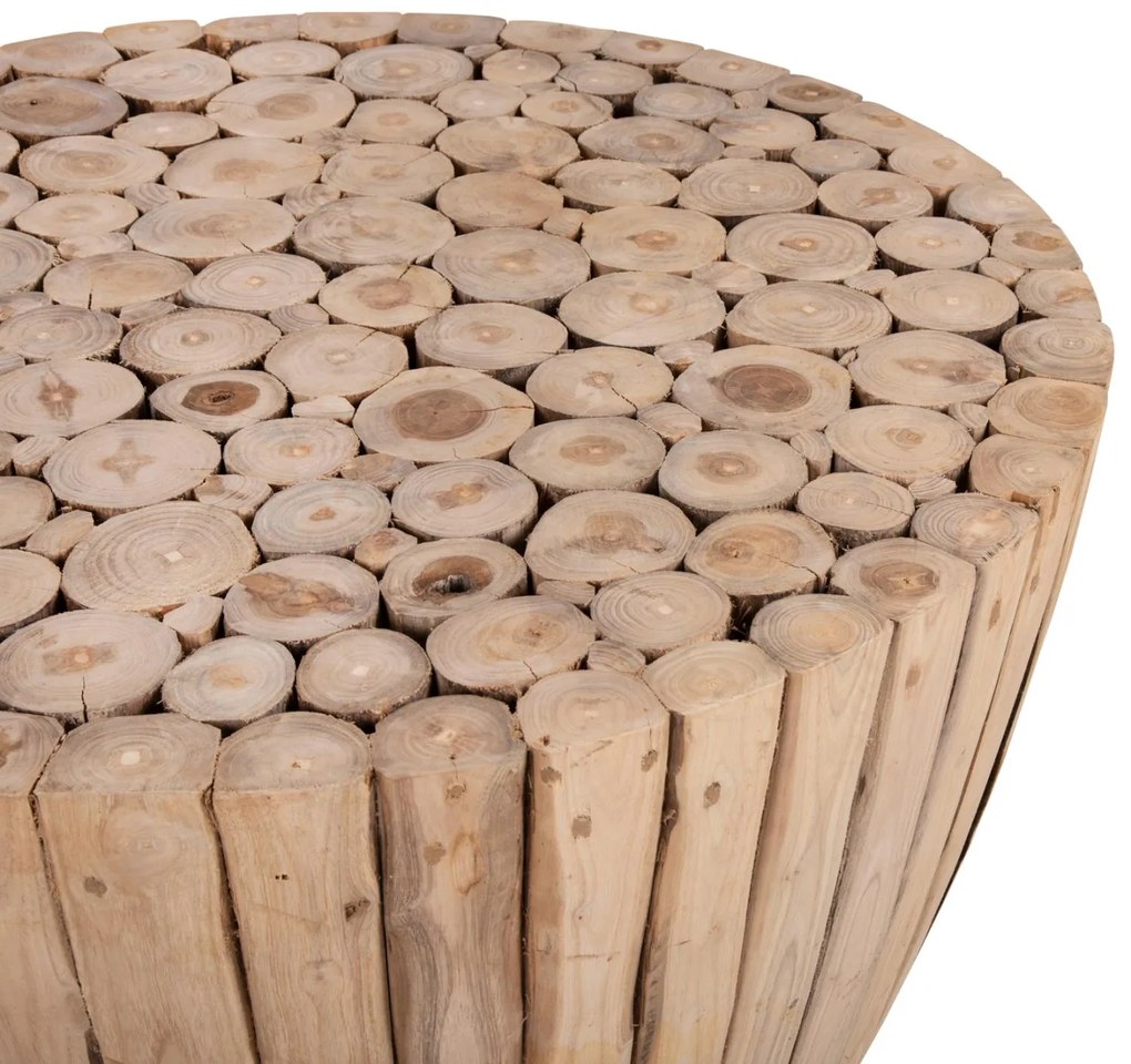Τραπεζάκι σαλονιού C9804 Ξύλο TEAK σε Φυσικό Φ80x46Yεκ. 80x80x46 εκ.