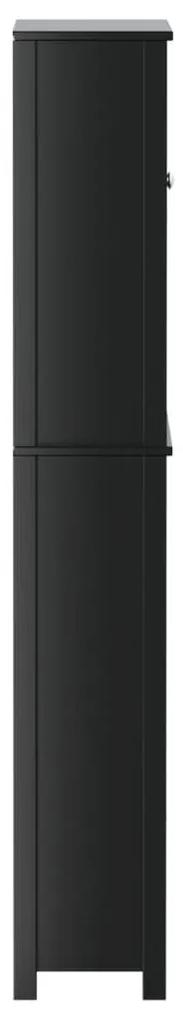Ντουλάπι Πλυντηρίου BERG Μαύρο 76x27x164,5 εκ. από Μασίφ Ξύλο - Μαύρο