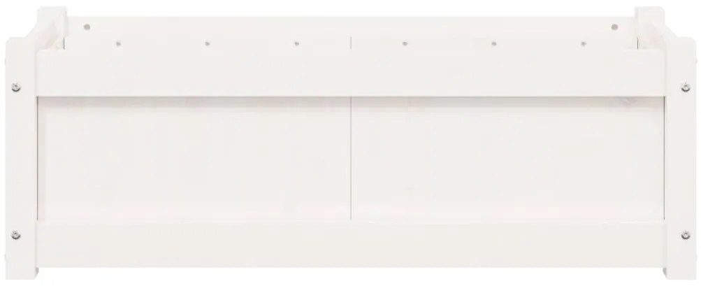 vidaXL Ζαρντινιέρες 2 τεμ. Λευκό από Μασίφ Ξύλο Πεύκου