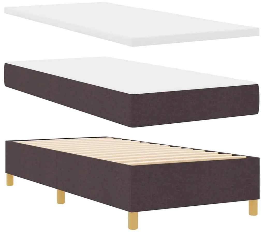 vidaXL Κρεβάτι με ελατήρια με στρώμα Καφέ 80 x 200 cm ύφασμα