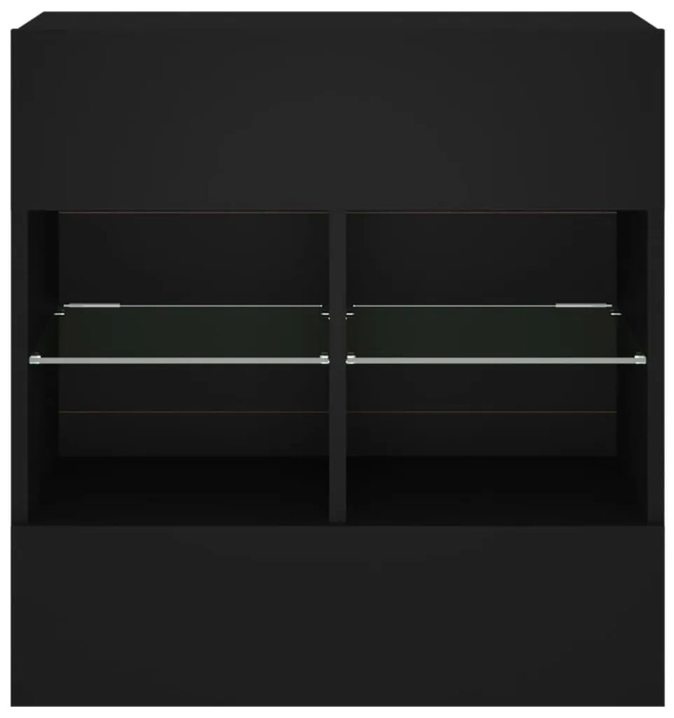 vidaXL Έπιπλο Τοίχου Τηλεόρασης με LED Μαύρο 58,5x30x60,5 εκ.