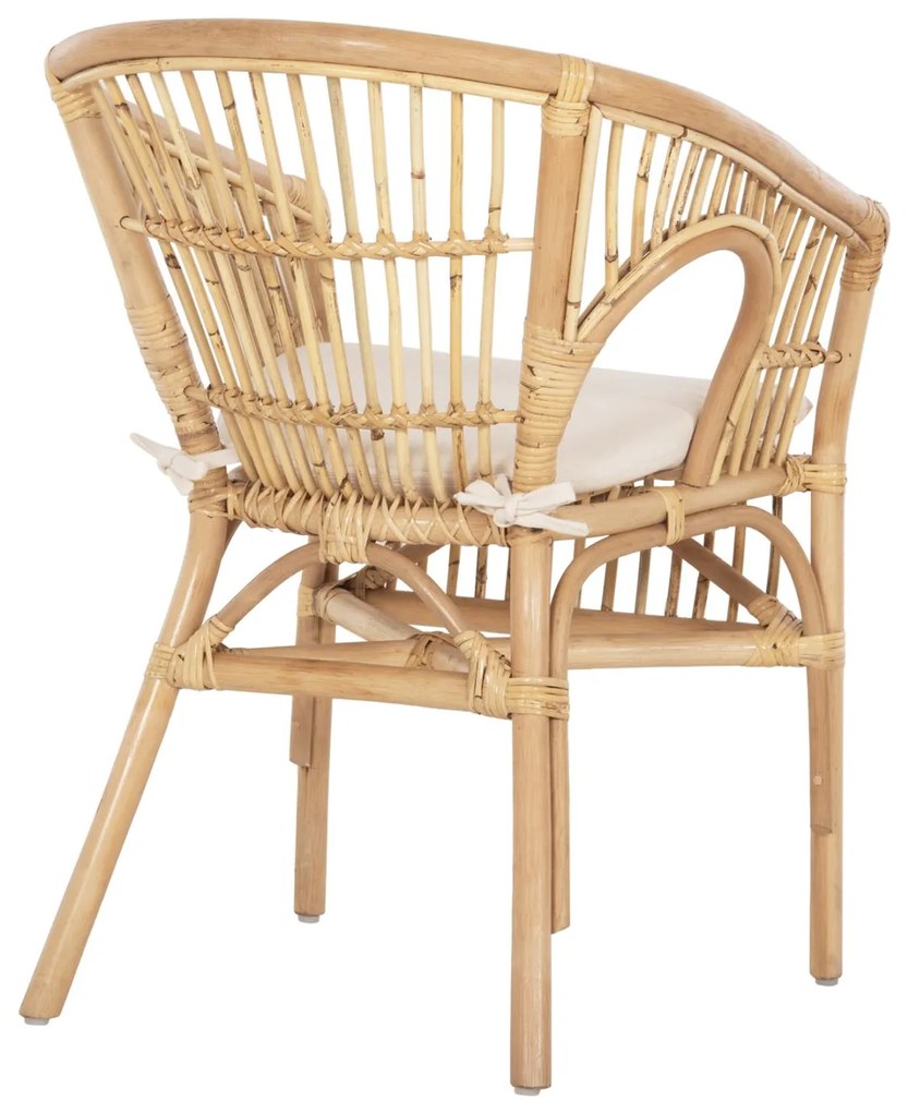 Καρέκλα - Πολυθρόνα DAMPAR C9929.04 Φυσικό Rattan με Λευκό Μαξιλάρι 59x61x80Υεκ. 59x61x80 εκ.