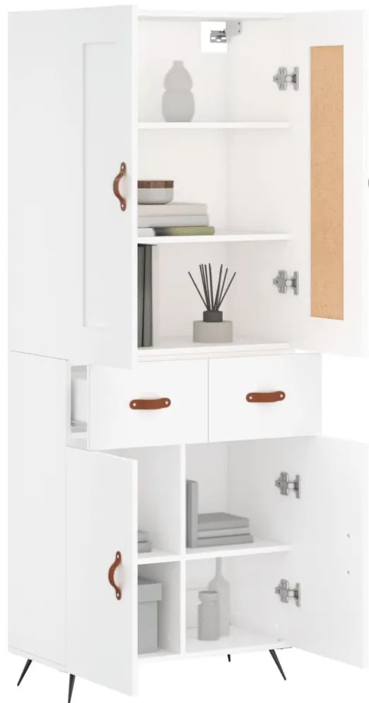 vidaXL Ντουλάπι Λευκό 69,5x34x180 εκ. από Επεξεργασμένο Ξύλο